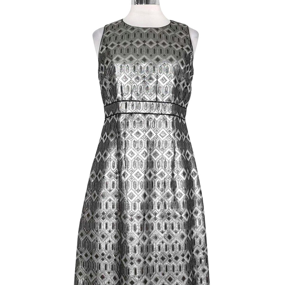 Tory Burch - Silver Diamond Print Dress Sz 6